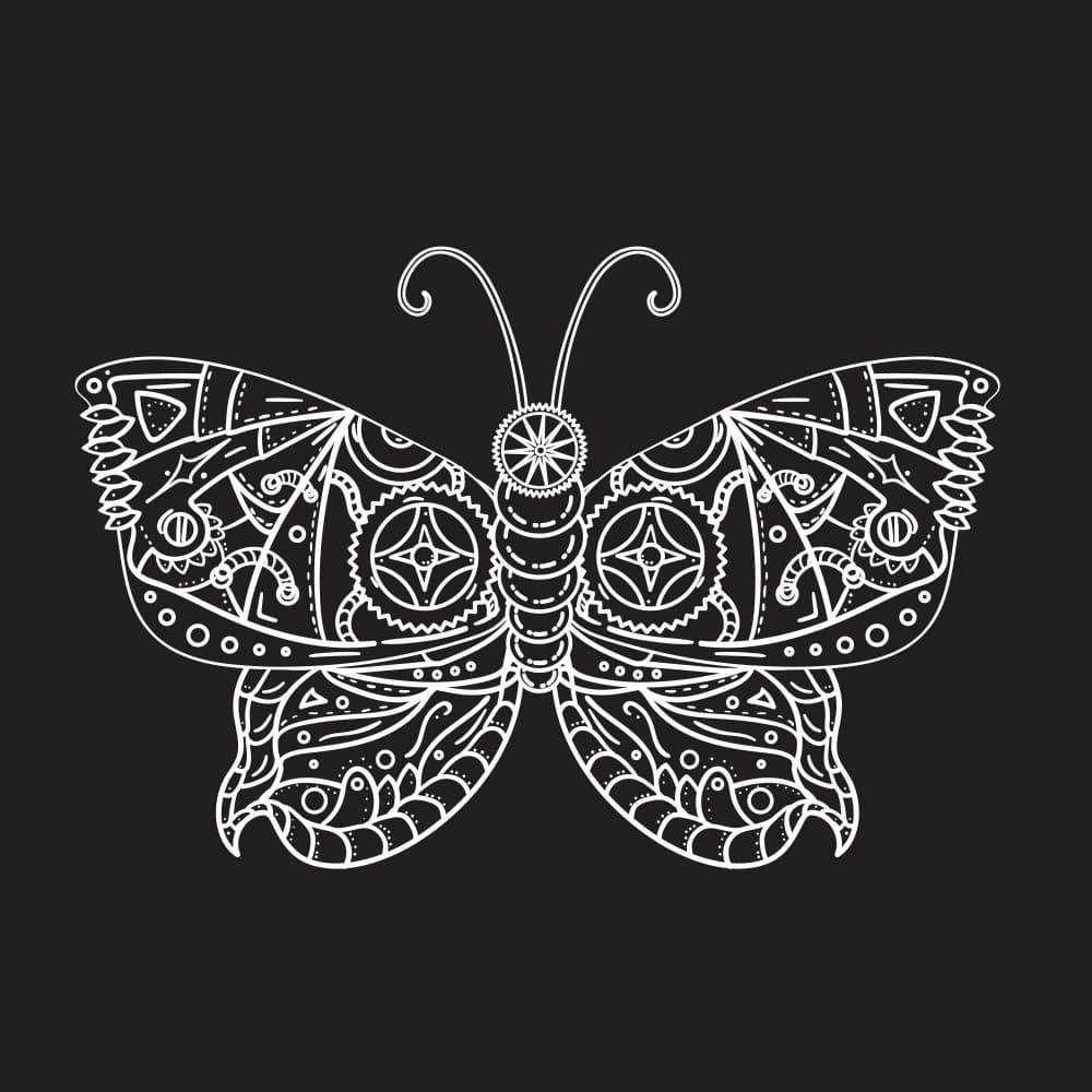 Ornate Steampunk Butterfly by Marika Barsrsind — canvas wall art