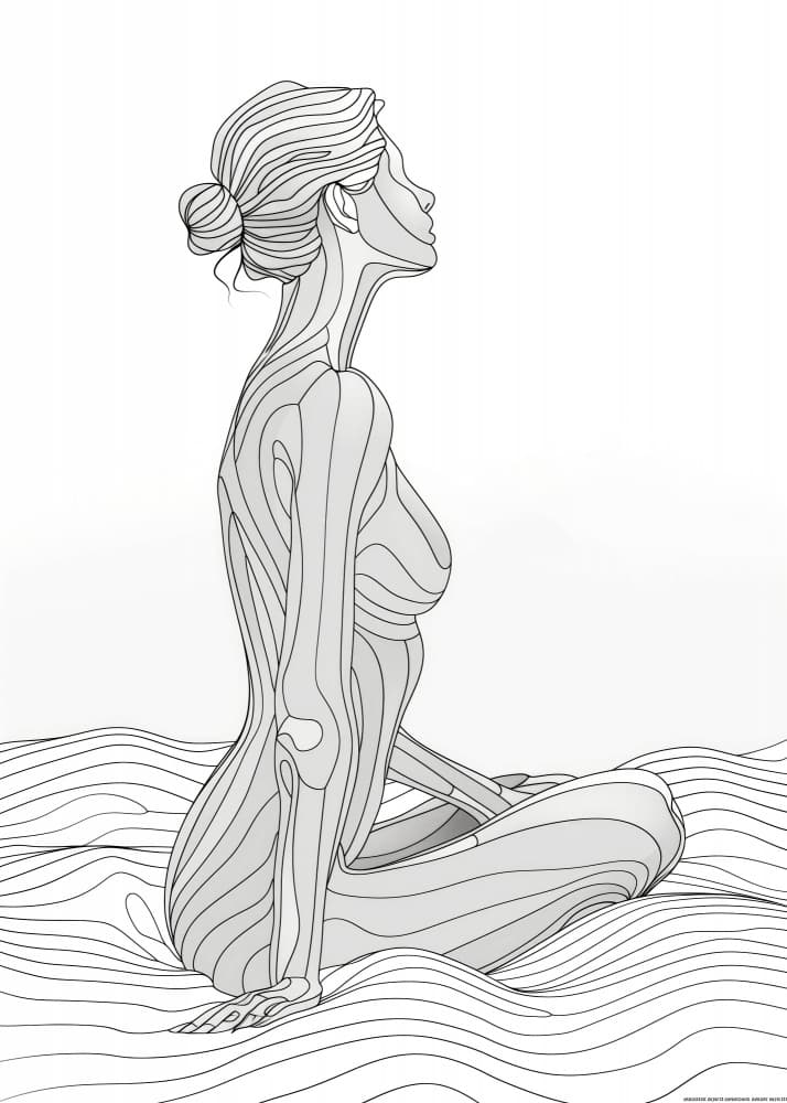 Meditative Woman Profile by Justyna Jaszke — canvas wall art