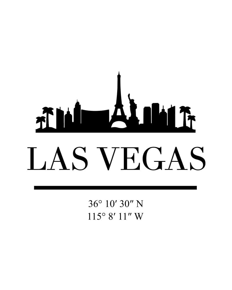 Las Vegas Skyline Coordinates by Emiliano Deificus — canvas wall art