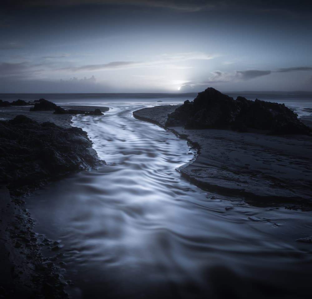 Flowing Ocean Twilight by David Ahern — canvas wall art