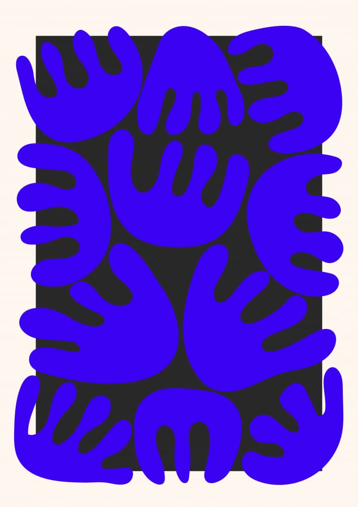 Modern Blue Organic Forms by RS LAB STUDIO — canvas wall art