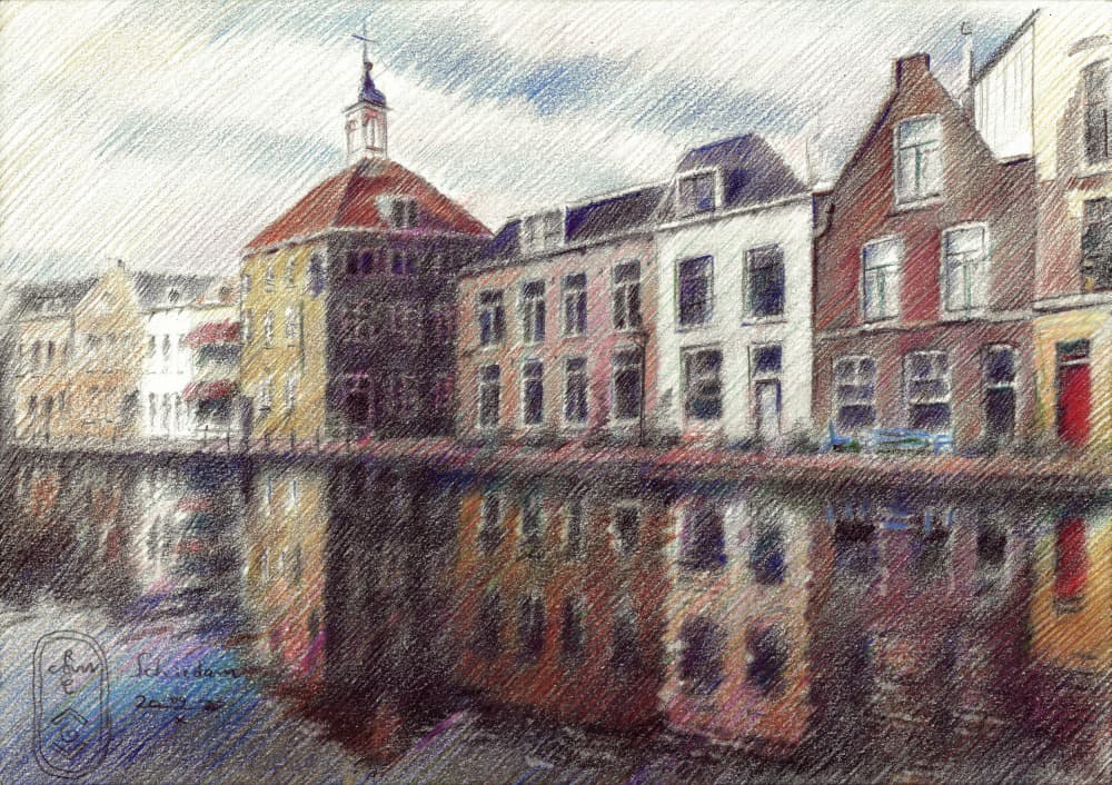 Charming Dutch Canal by Corné Akkers — canvas wall art