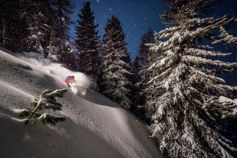 Starlit Powder Run by Tristan Shu — canvas wall art