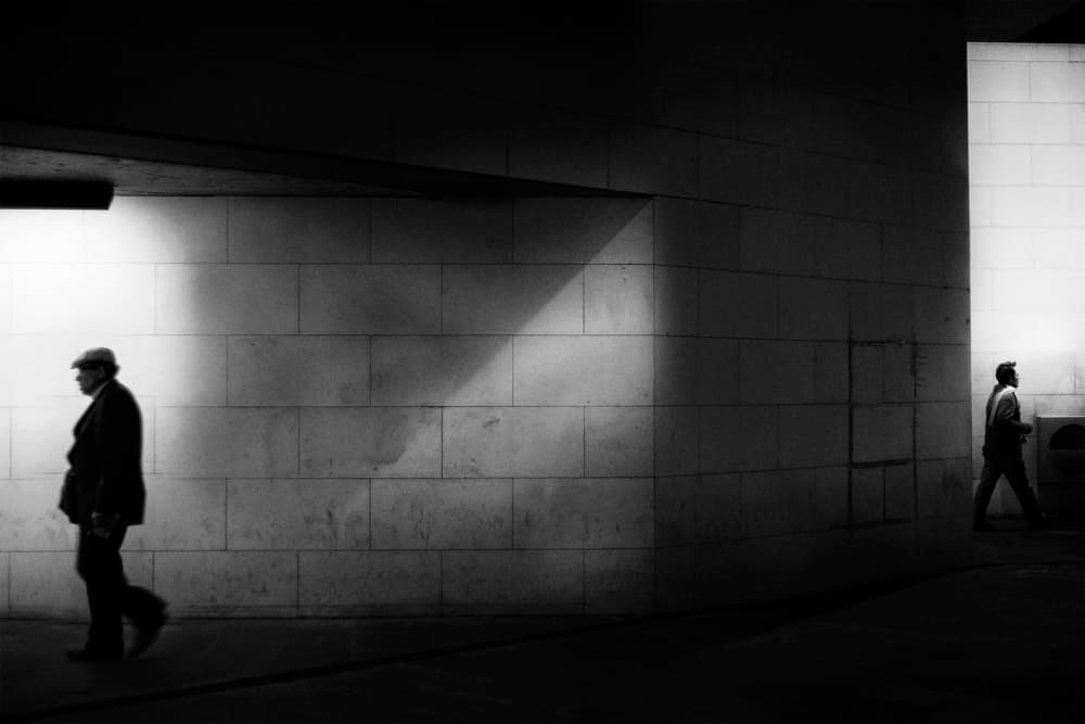 Man In Urban Light by Laura Mexia — canvas wall art