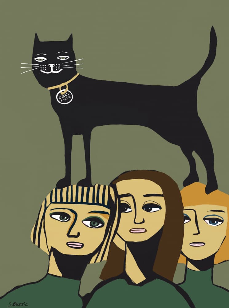 Good Vibes Black Cat by Sharyn Bursic — canvas wall art