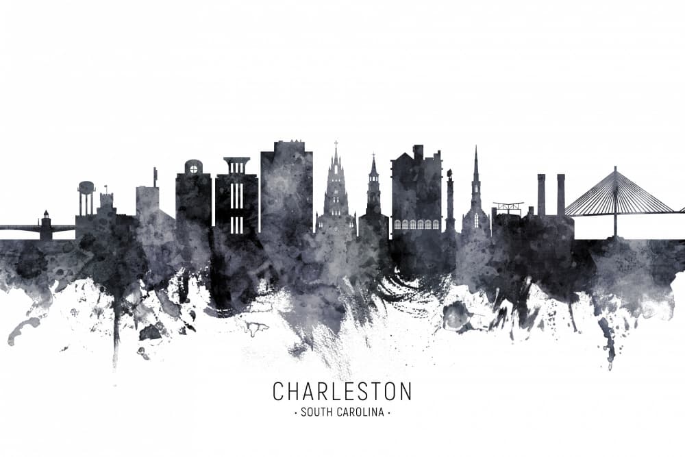 Charleston Skyline Wash by Michael Tompsett — canvas wall art