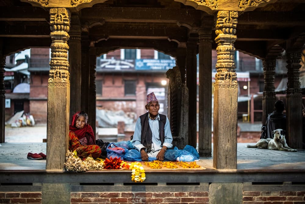 Traditional Nepali Market by Adrian — canvas wall art