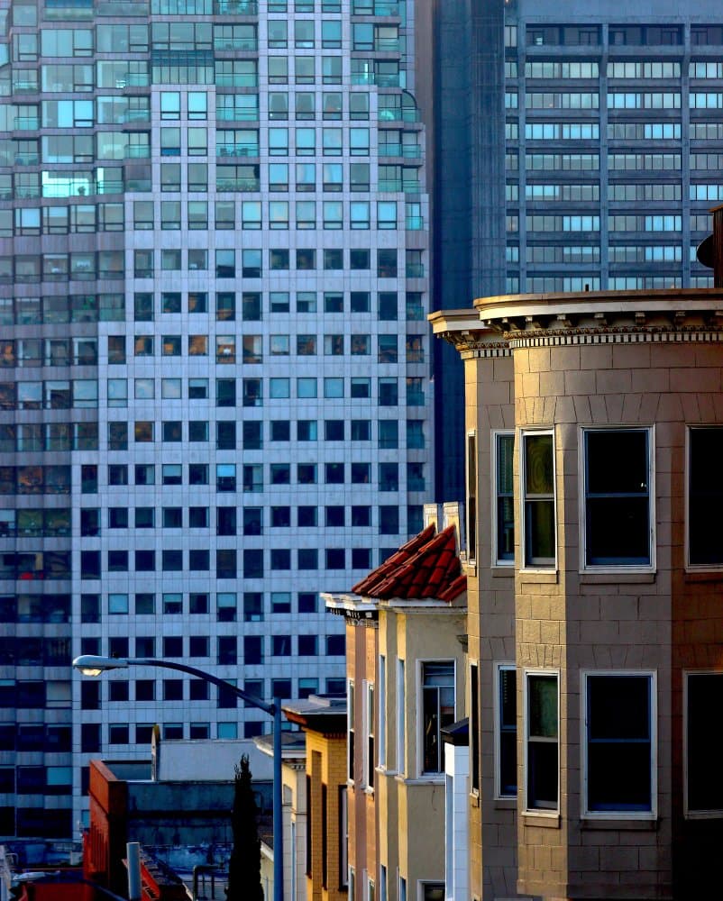 City Architecture Contrast by Robin Wechsler — canvas wall art