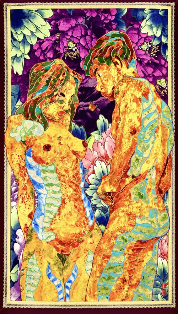 Vibrant Nude Embrace by Kostyantin Malginov — canvas wall art