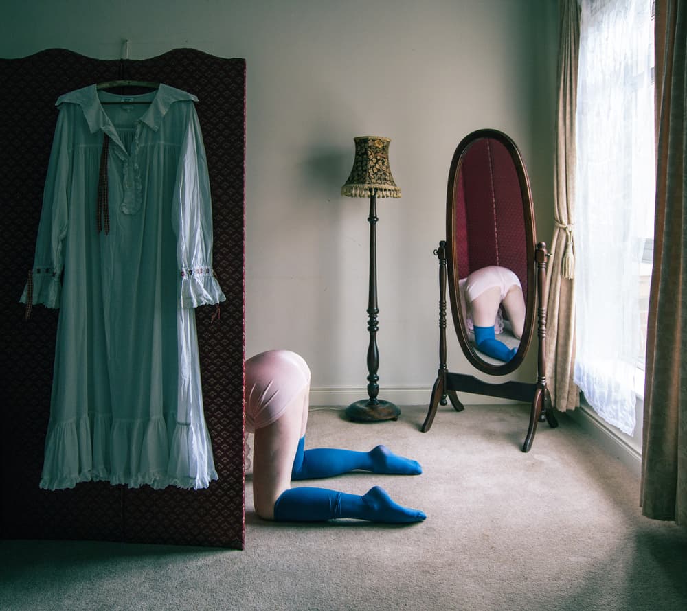 Bedroom Mirror Reflection by Magdalena Russocka — canvas wall art