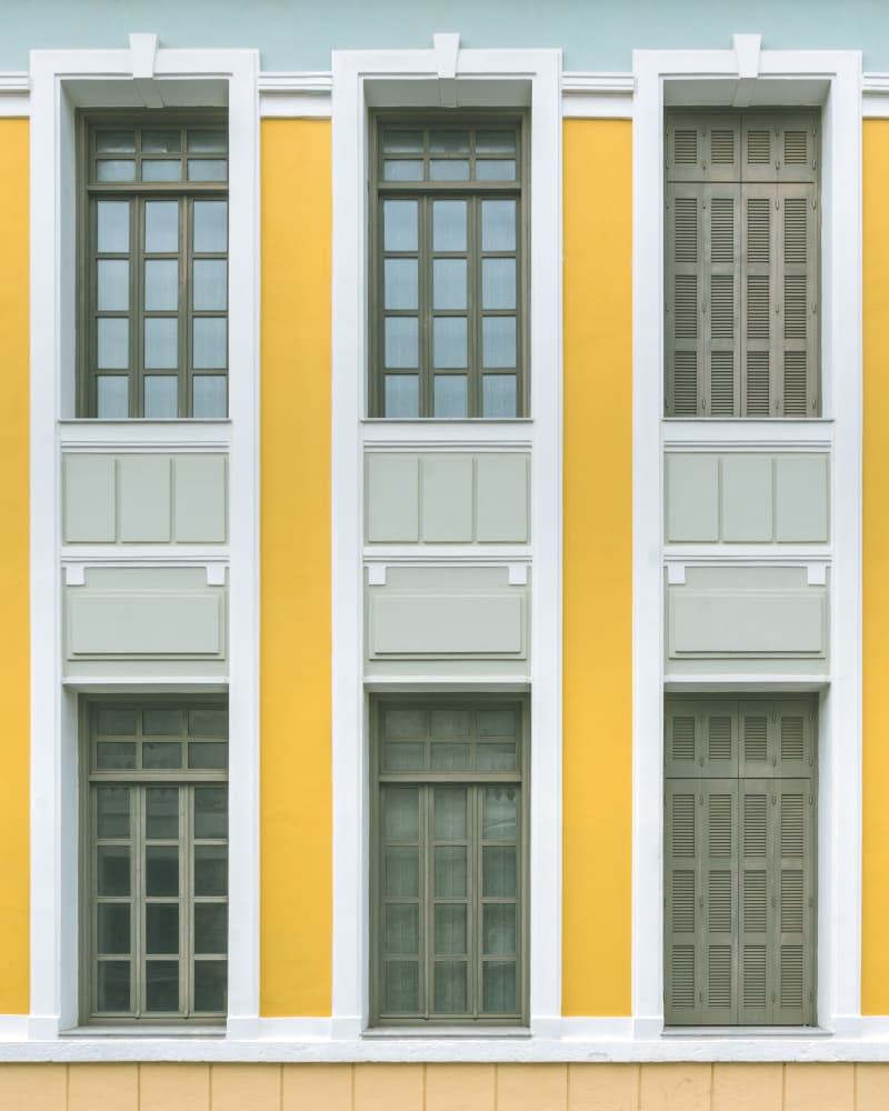 Sunny Yellow Architecture by Miroslaw Prybinski — canvas wall art
