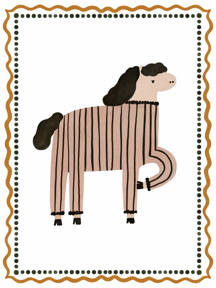 Striped Horse Humor by Treechild — canvas wall art