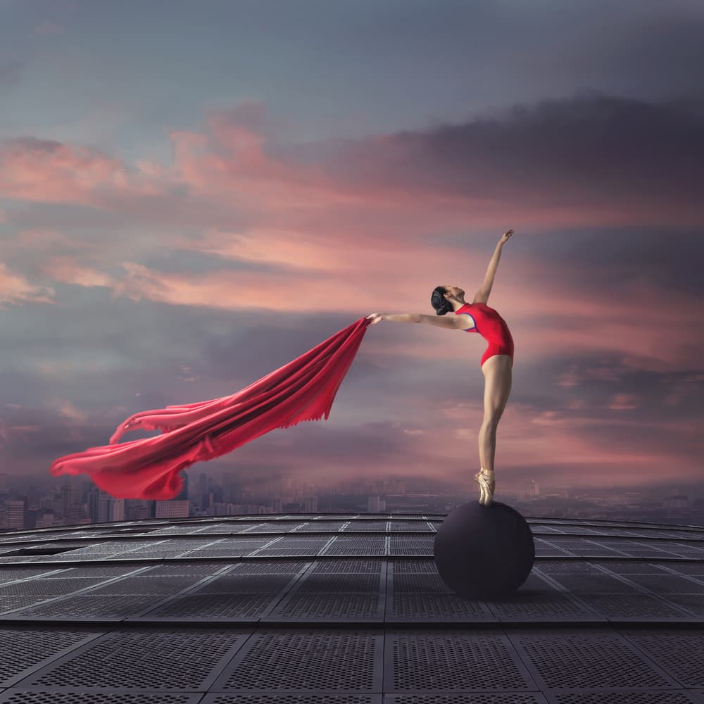 Sunset Rooftop Ballet by hardibudi — canvas wall art