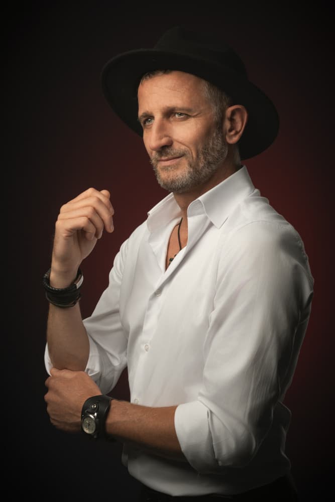 Stylish Man In Fedora by Dariusz Budyta — canvas wall art