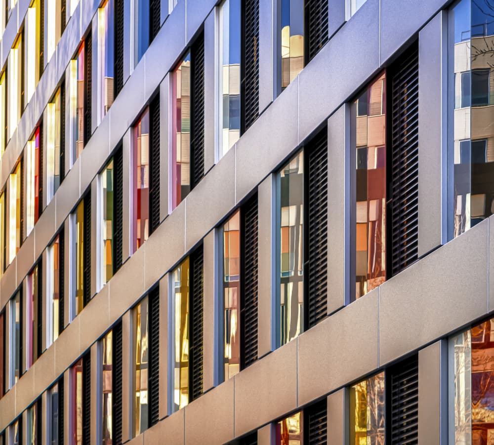 Vibrant Urban Facade by Martin Steeb — canvas wall art