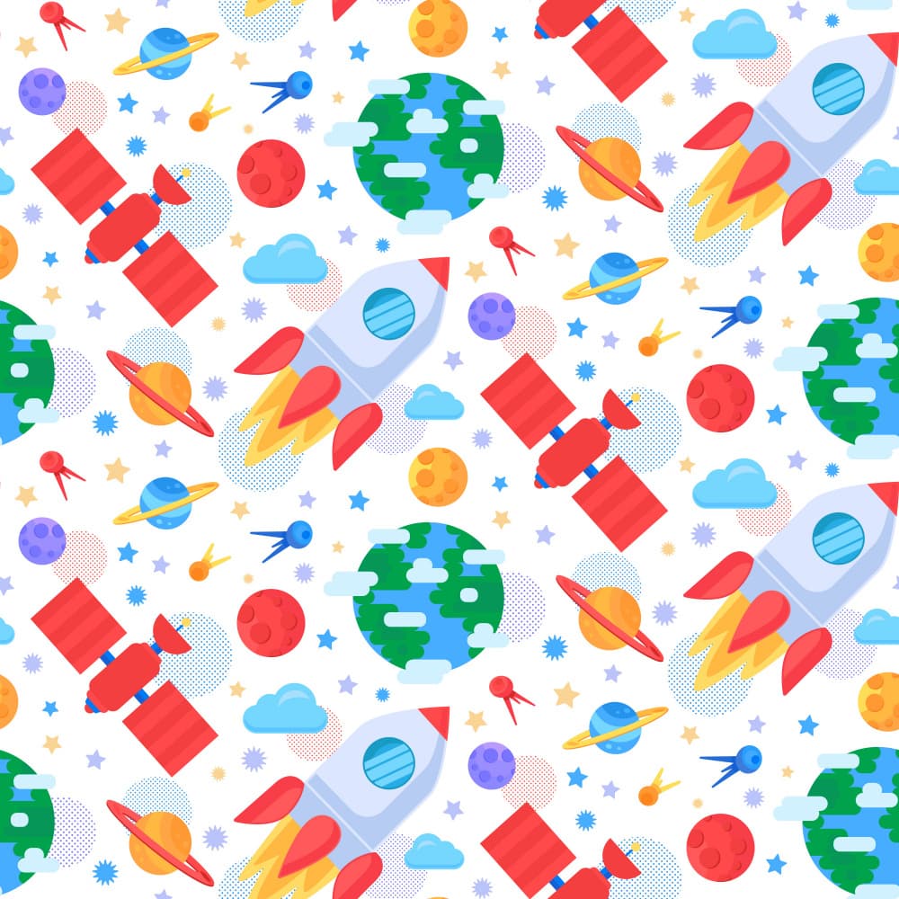 Colorful Space Journey by Marika Barsrsind — canvas wall art
