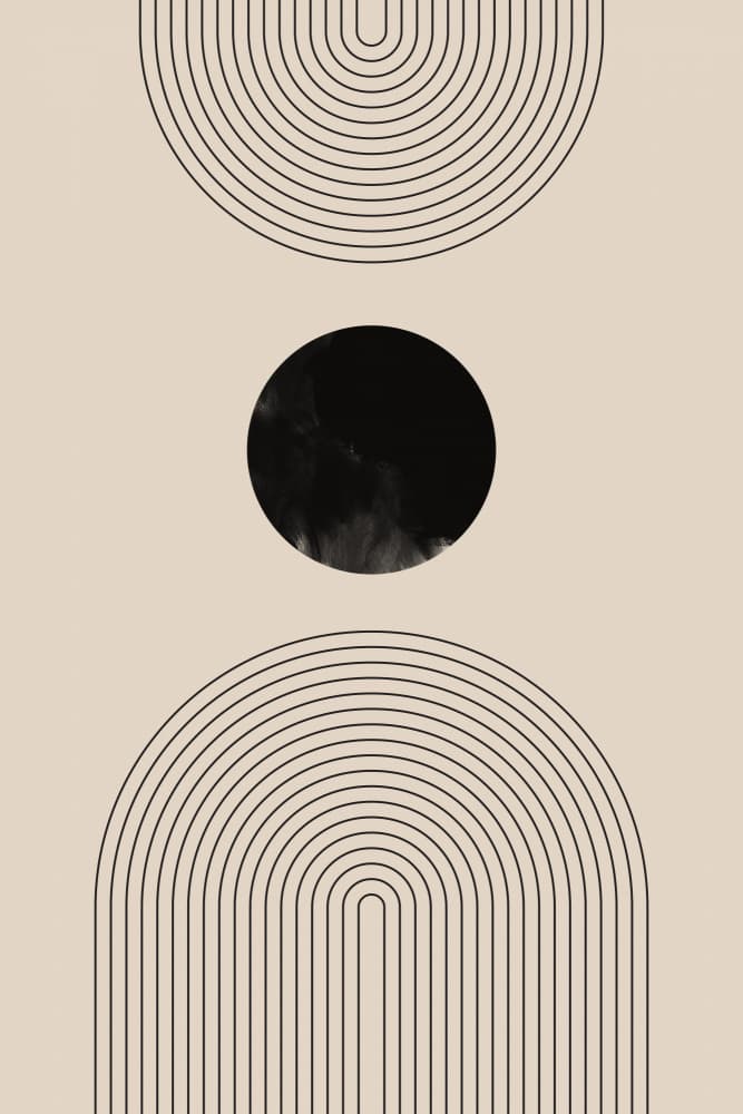 Geometric Arcs and Circle by Melloi Art Prints — canvas wall art