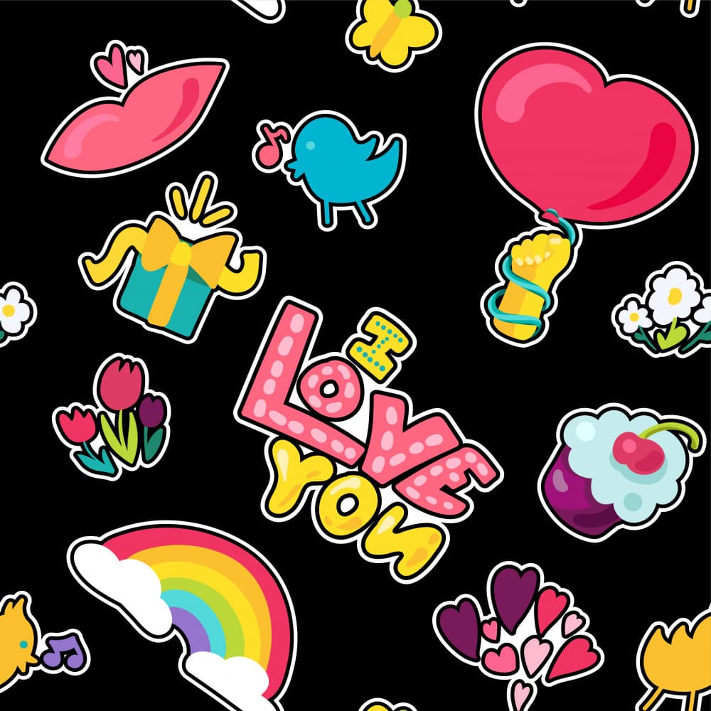 Cute Love Doodles by Marika Barsrsind — canvas wall art