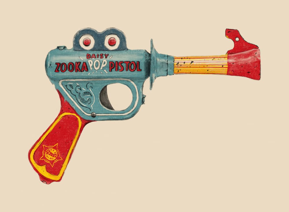 Retro Pop Pistol by Florent Bodart — canvas wall art