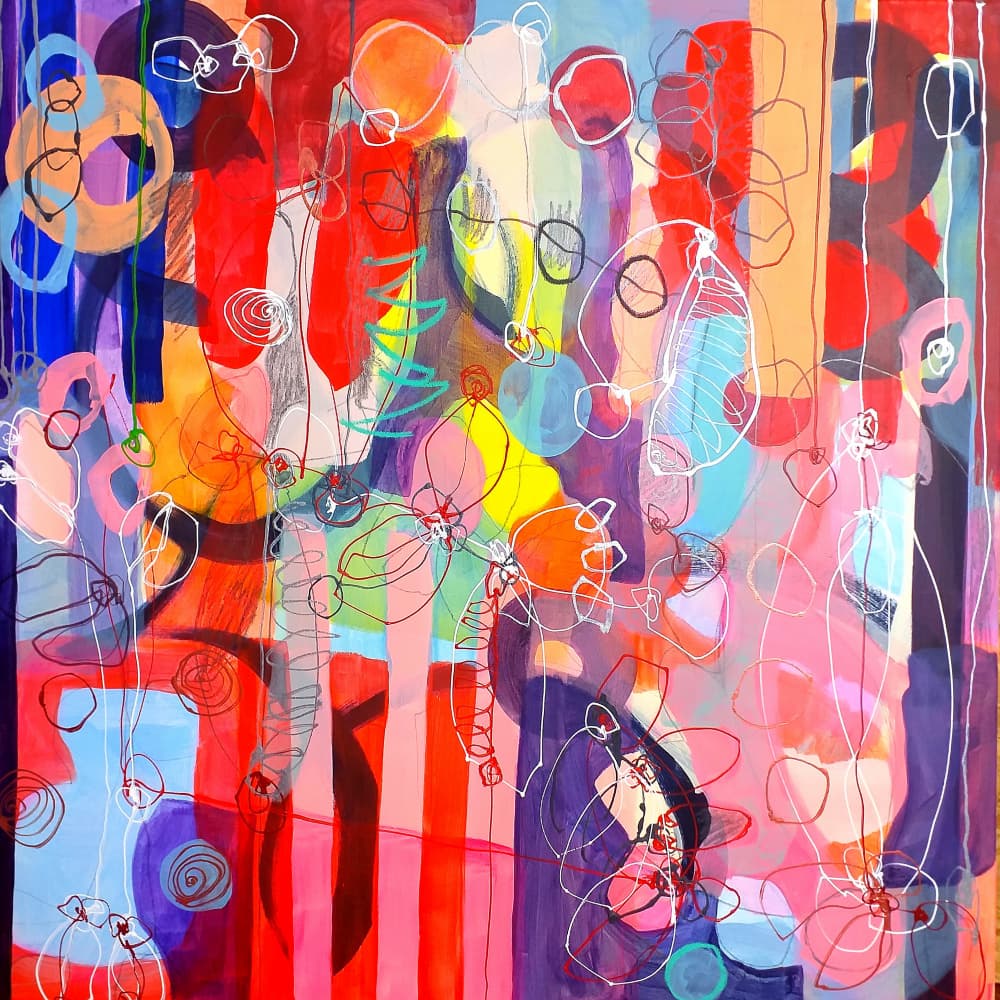 Vibrant Abstract Forms by Monika Riethmueller — canvas wall art