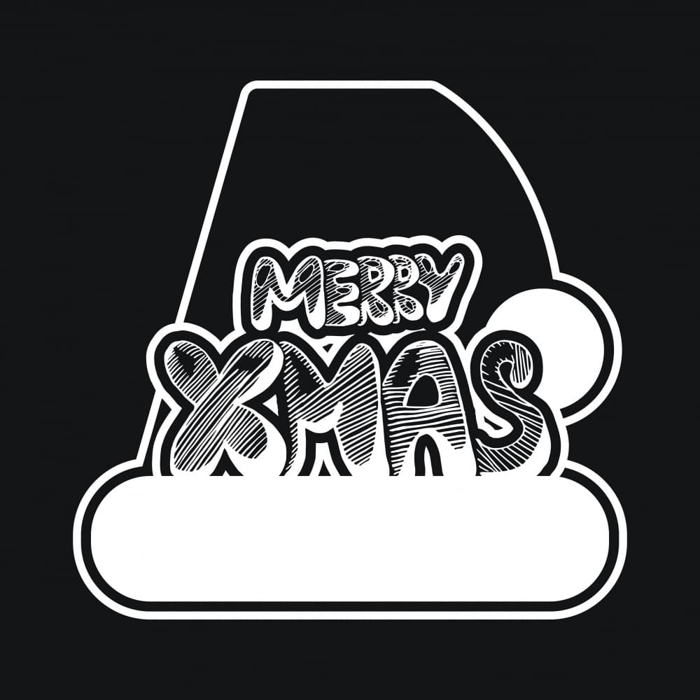 Merry Xmas Santa Hat by Marika Barsrsind — canvas wall art