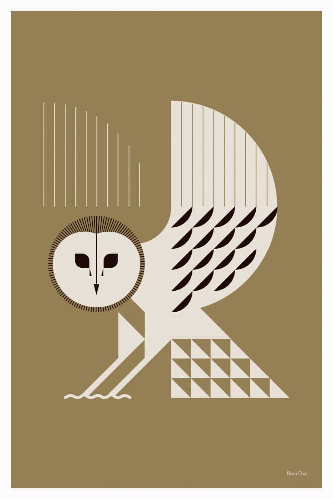 Geometric Barn Owl by Studio Soleil — canvas wall art