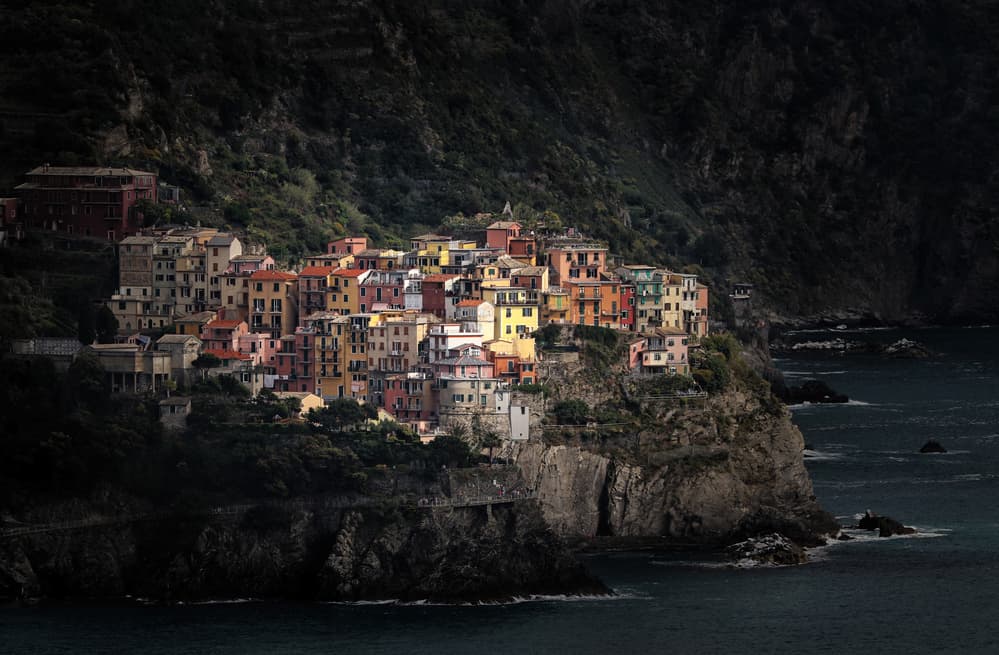 Colorful Italian Cliffside Village by Hans-Wolfgang Hawerkamp — canvas wall art