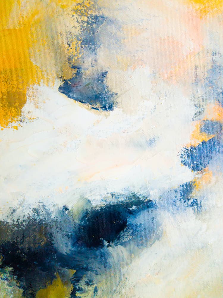 Golden Blue Abstract Flow by Ejaaz Haniff — canvas wall art