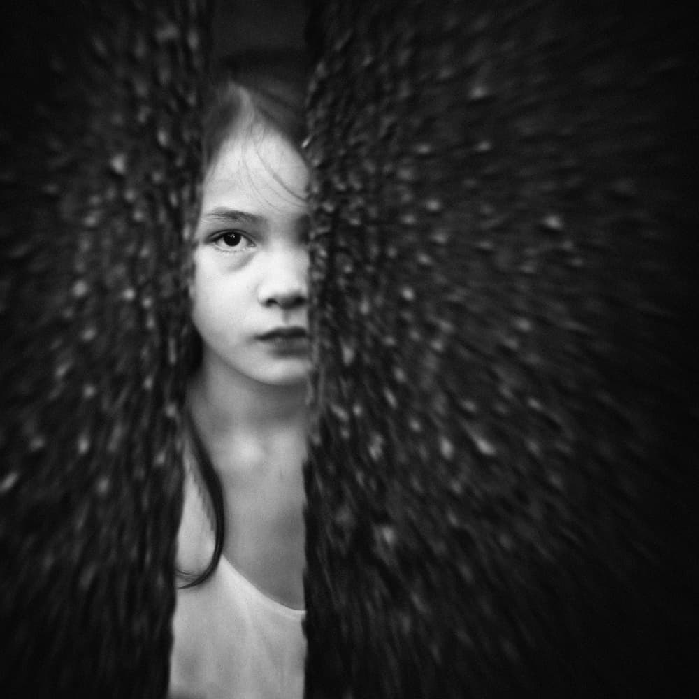 Mysterious Peeking Girl by Teguh Yudhi Winarno — canvas wall art