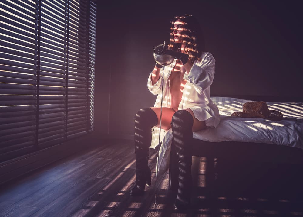 Morning Fencer Light Stripes by gNo — canvas wall art