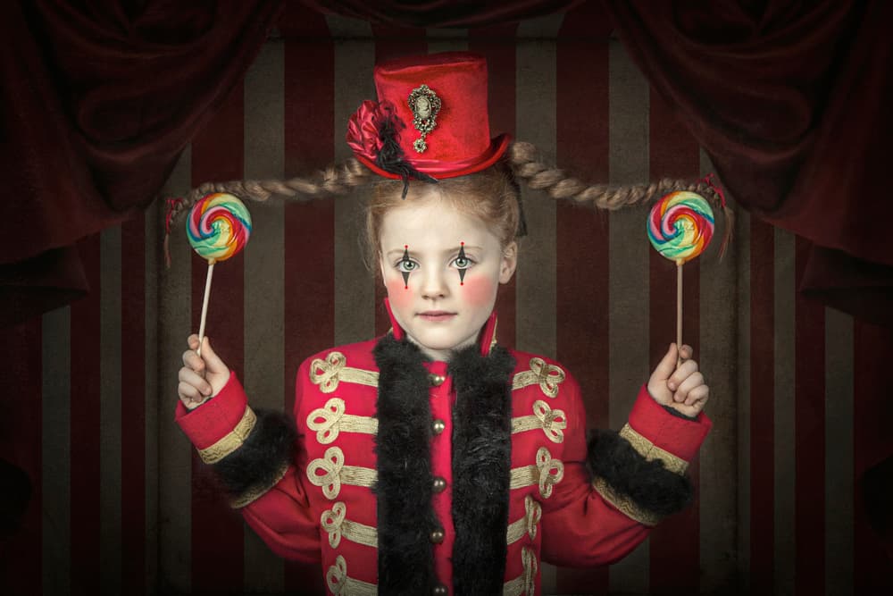Circus Girl Lollipops by Carola Kayen-Mouthaan — canvas wall art
