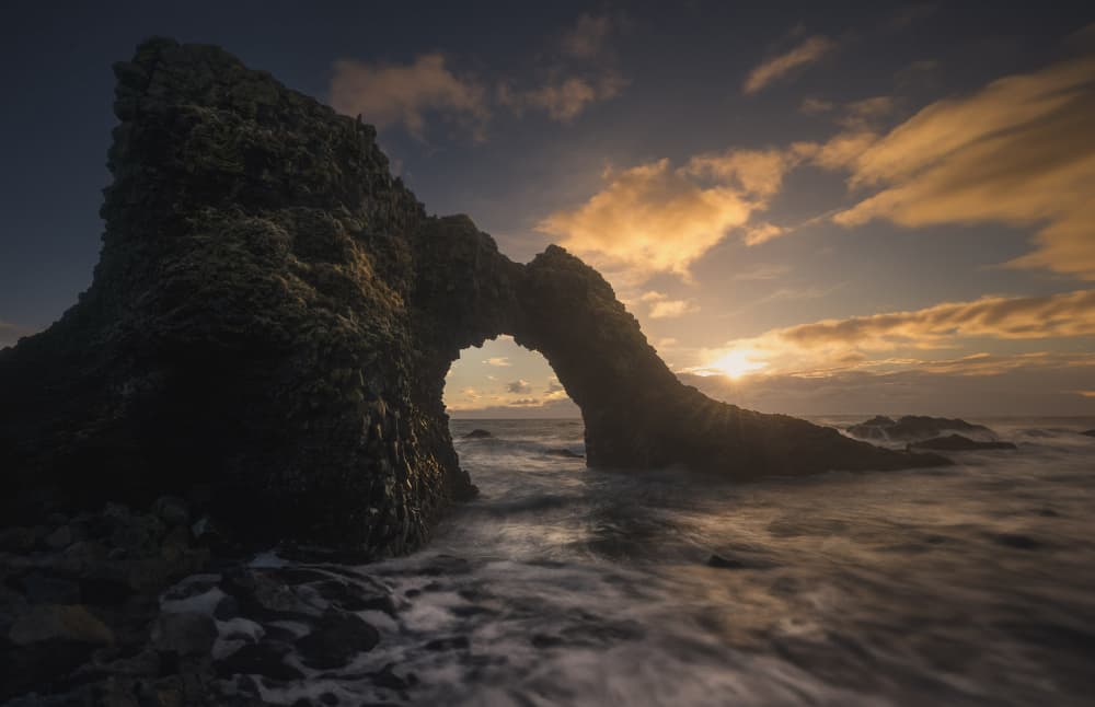 Dramatic Sea Arch Sunset by Carlos Gonzalez — canvas wall art