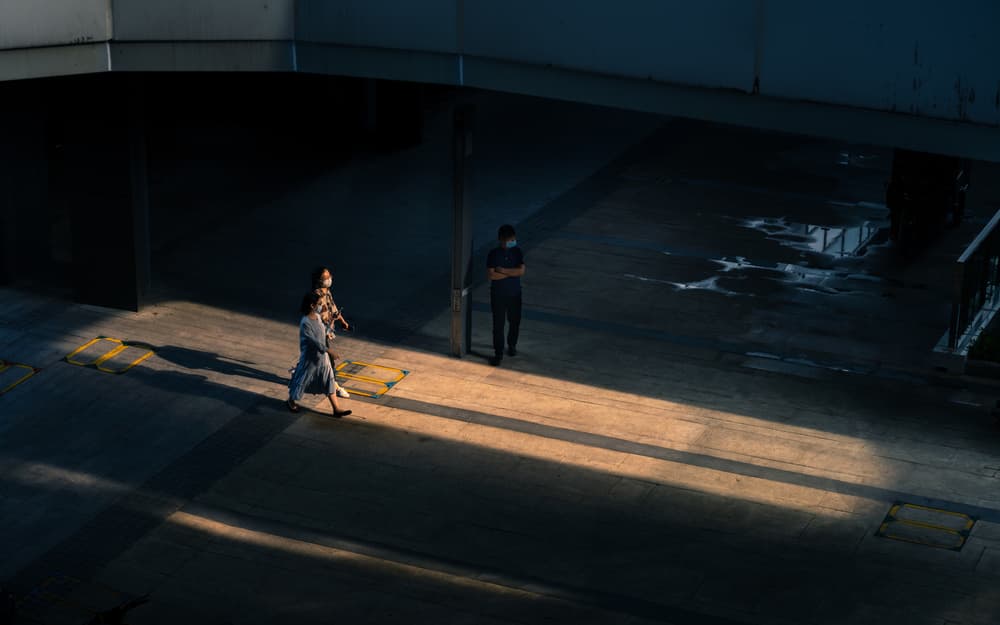 Contrasting City Walk by Ke Liu — canvas wall art