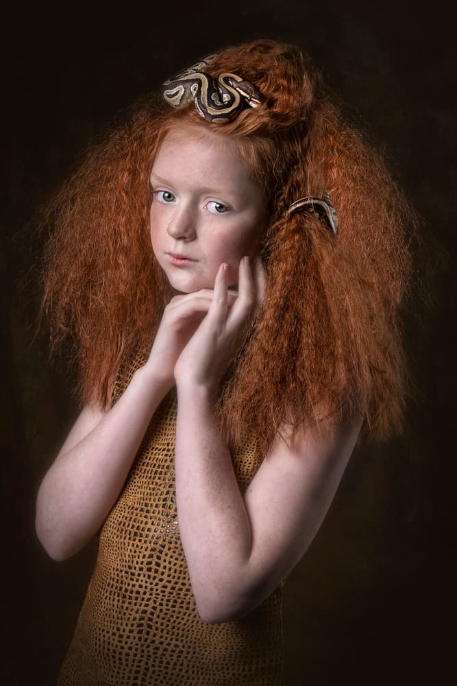 Young Redhead Serpent Hair by Carola Kayen-Mouthaan — canvas wall art