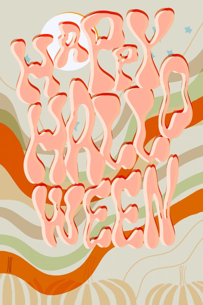 Groovy Happy Halloween by casa cartissi — canvas wall art