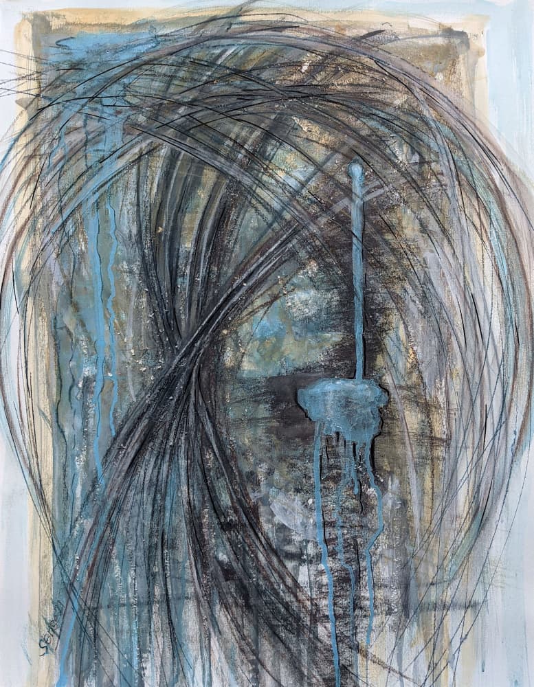 Dynamic Blue Abstract by Lena Kolambet — canvas wall art