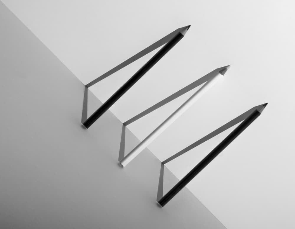 Pencils And Geometric Shadows by Luc Stalmans — canvas wall art