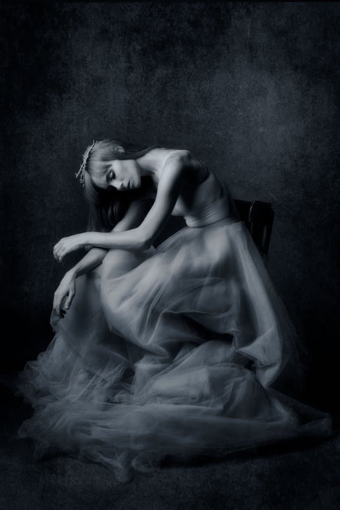 Graceful Melancholy Woman by Amnon Eichelberg — canvas wall art