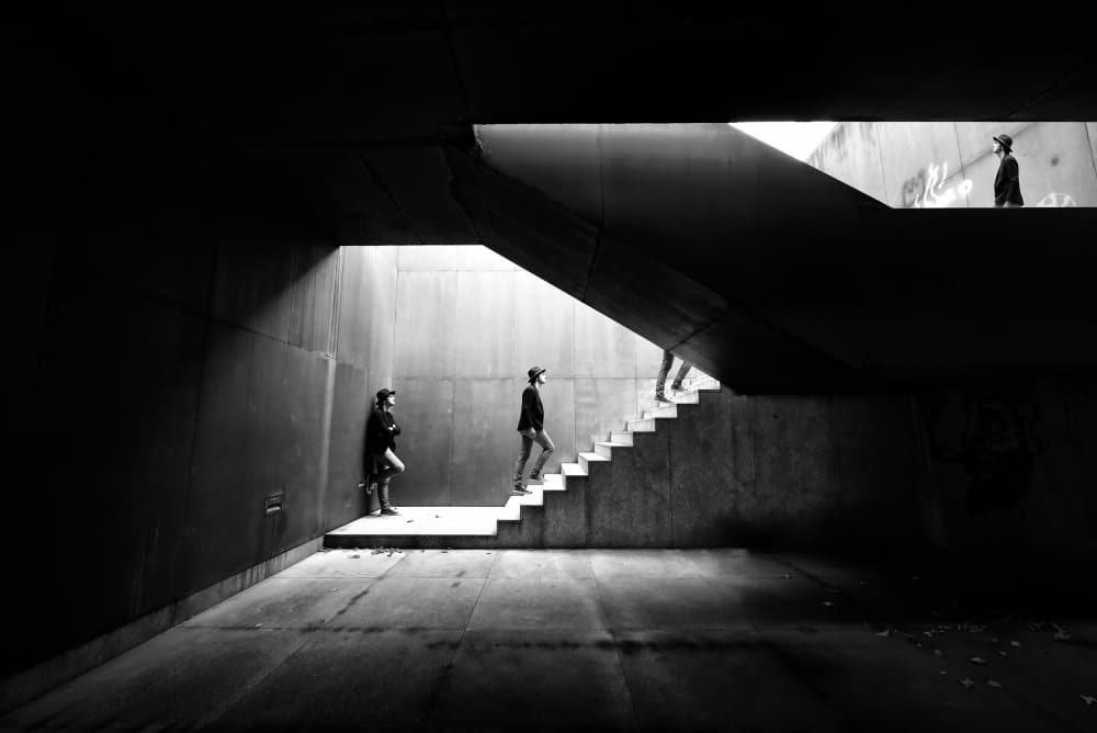Urban Staircase Ascent by Jorge Pimenta — canvas wall art
