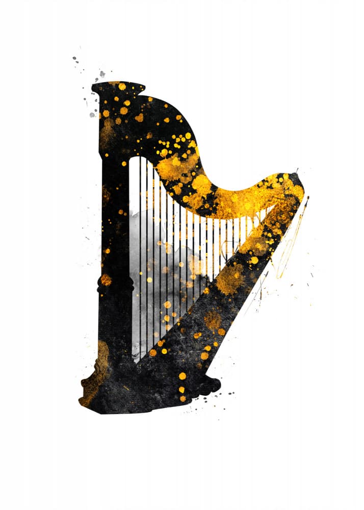 Golden Harp Splash by Justyna Jaszke — canvas wall art