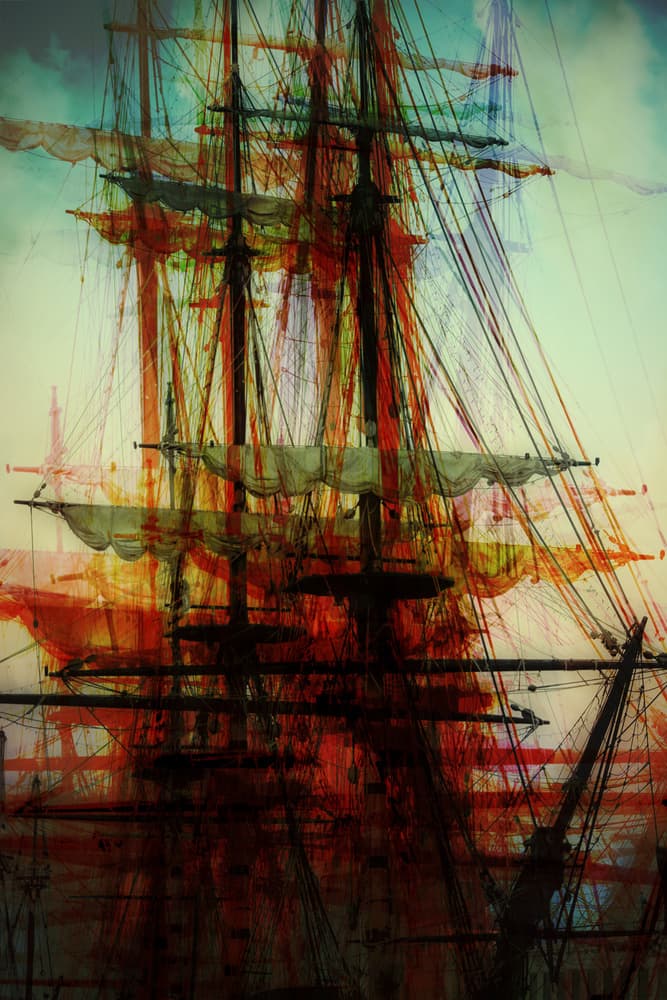 Abstract Tall Ships by Bastian Kienitz — canvas wall art