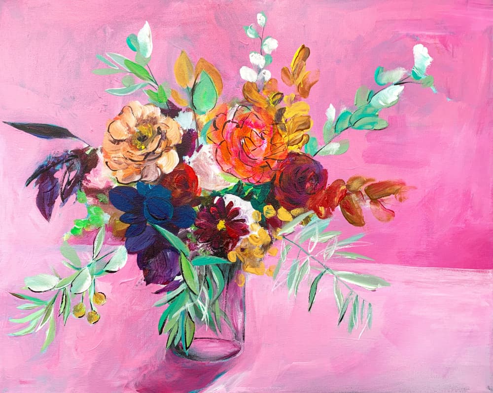 Vibrant Floral Bouquet by Christine Lindstrom — canvas wall art