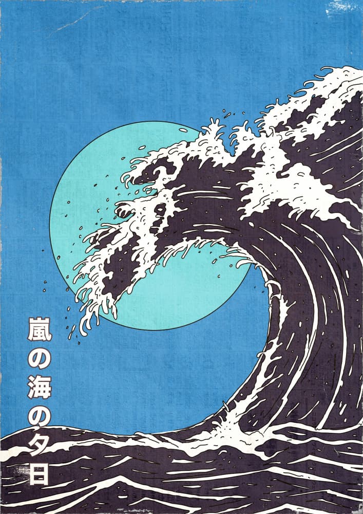 Great Blue Wave by Nicholas — canvas wall art