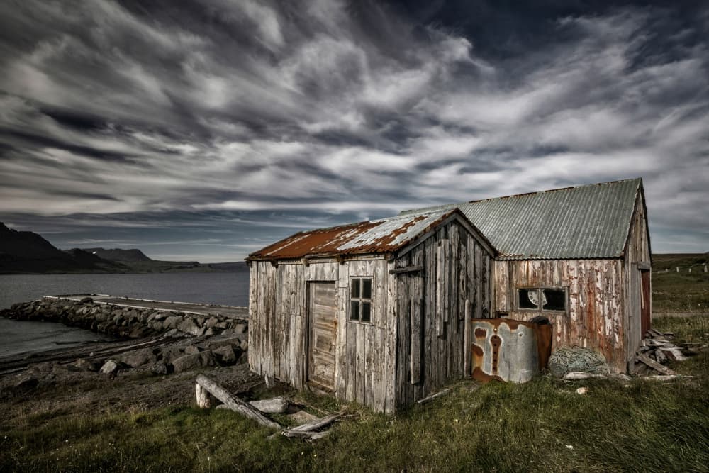 Rustic Coastal Shacks by Bragi Ingibergsson - BRIN — canvas wall art