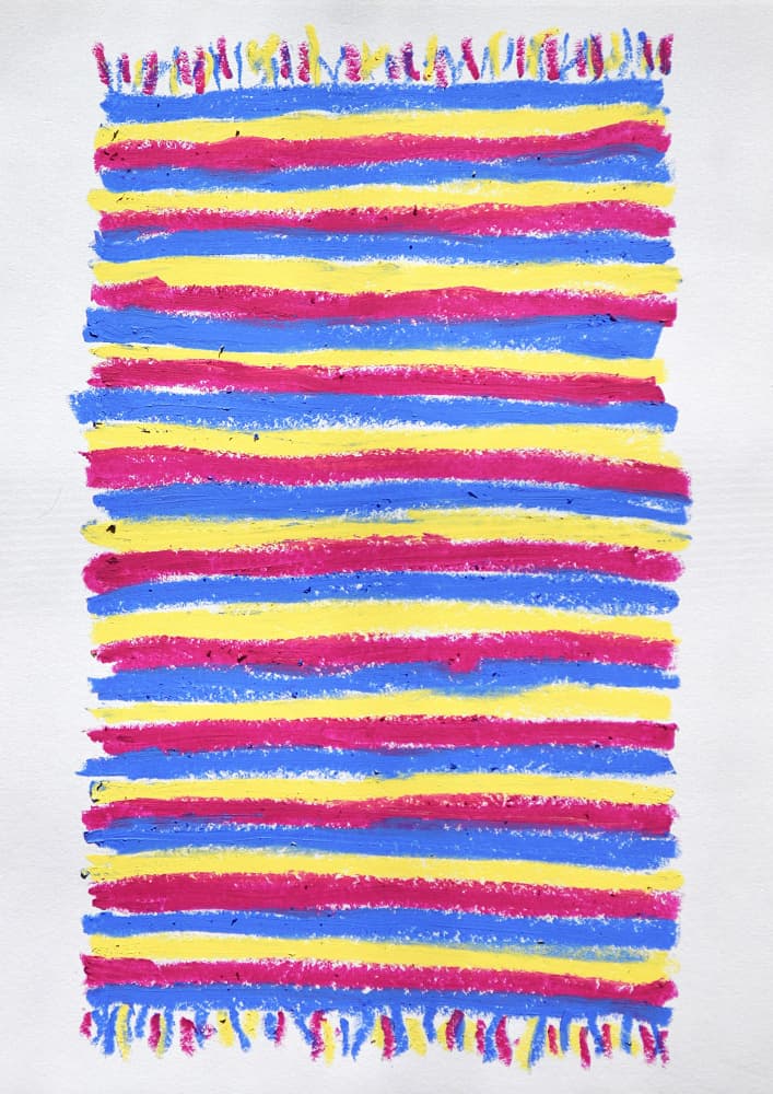 Colorful Striped Rug by Viktoriia Saunina — canvas wall art