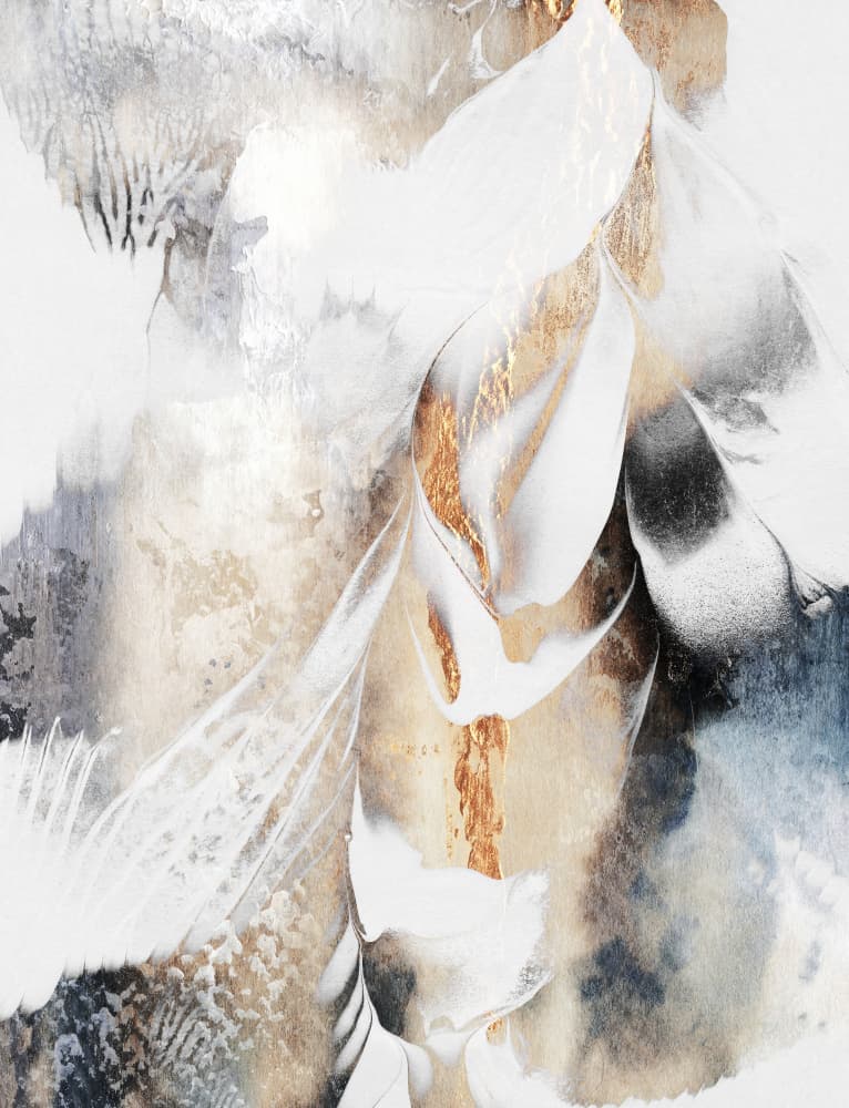 Golden Abstract Flow by Elisabeth Fredriksson — canvas wall art
