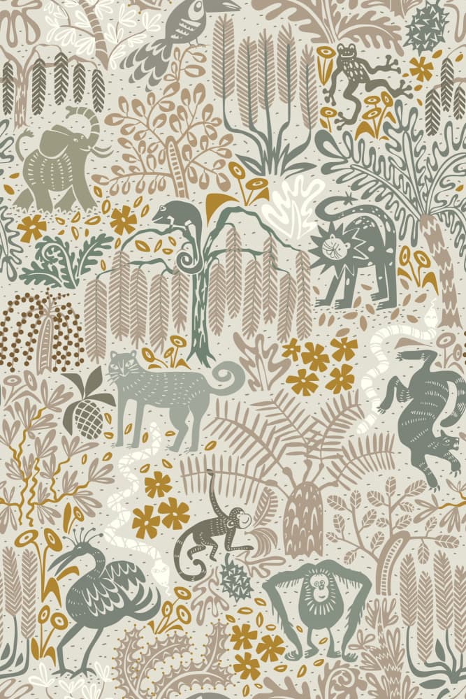 Tropical Safari Animals by Annick — canvas wall art