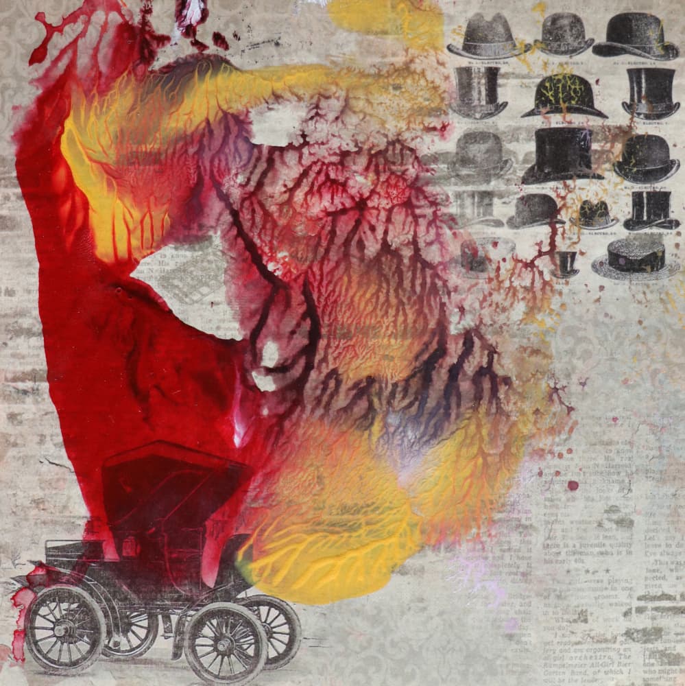 Vintage Car Hat Splatter by Santhosh ch — canvas wall art