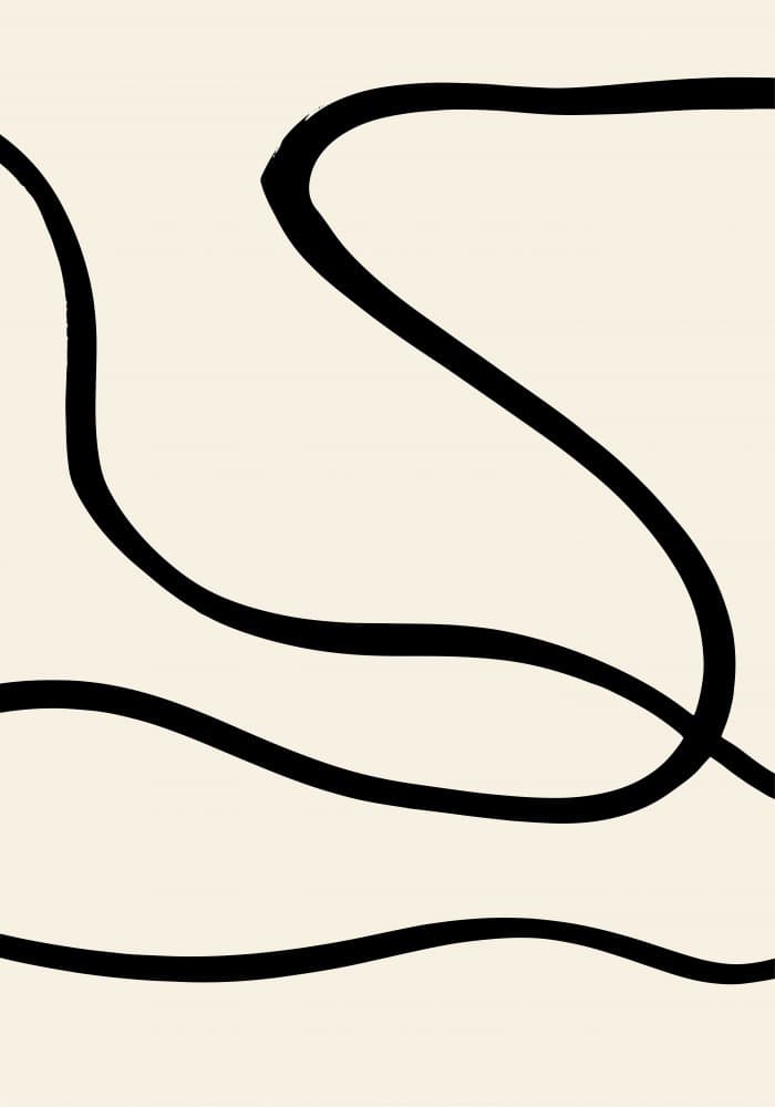Flowing Black Lines by Pictufy Studio — canvas wall art