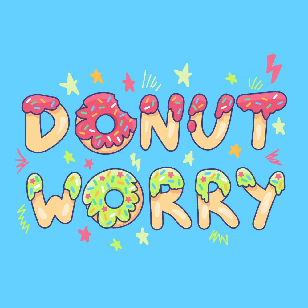 Cute Donut Worry Message by Marika Barsrsind — canvas wall art